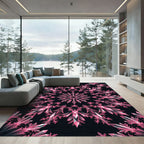 Ethereal Pink Crystal Kaleidoscope Shimmer Rug