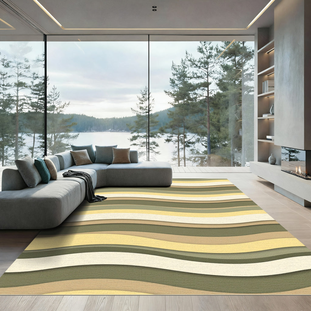 Earthy Tones Wavy Stripes Rug
