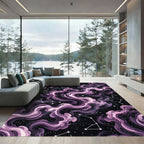 Cosmic Purple Nebula Starry Night Rug