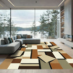 Earthy Tones Geometric Blocks Rug
