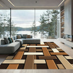 Earthy Tone Interlocking Rectangle Rug