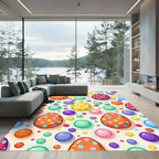 Colorful Polka Dot Easter Egg Field Rug