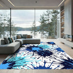 Dynamic Indigo Splash Explosion Rug