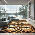 Terracotta Adobe Landscape Geometric Mountain Rug