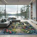 Romantic Floral Garden Wedding Arch Rug