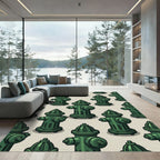 Green Isometric Fire Hydrant Minimalist Rug