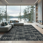 Monochromatic Woven Stripe Intersecting Rug