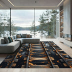 Industrial Steel Wood Grain Tracks Rug
