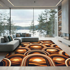 Arched Desert Sunset Organic Stacked Rug