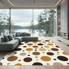 Brown Earthy Tone Polka Dot Round Rug