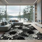 Monochrome Splatter Starburst Explosion Rug