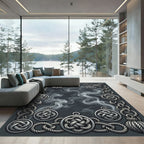 Silver Knotwork Smoke Border Rug