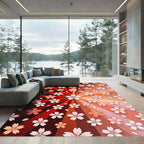 Radiant Cherry Blossom Sunburst Rug