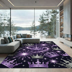 Radiant Purple Celestial Crown Tapestry Rug