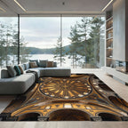 Gilded Ornamental Sunburst Dome Rug