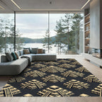 Aztec Pyramid Geometric Cream Charcoal Rug