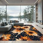 Amber Abstract Ink Splash Area Rug