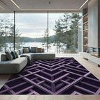 Modern Geometric Violet Interlocking Lattice Rug