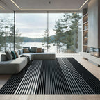 Dark Gray Vertical Stripe Rug