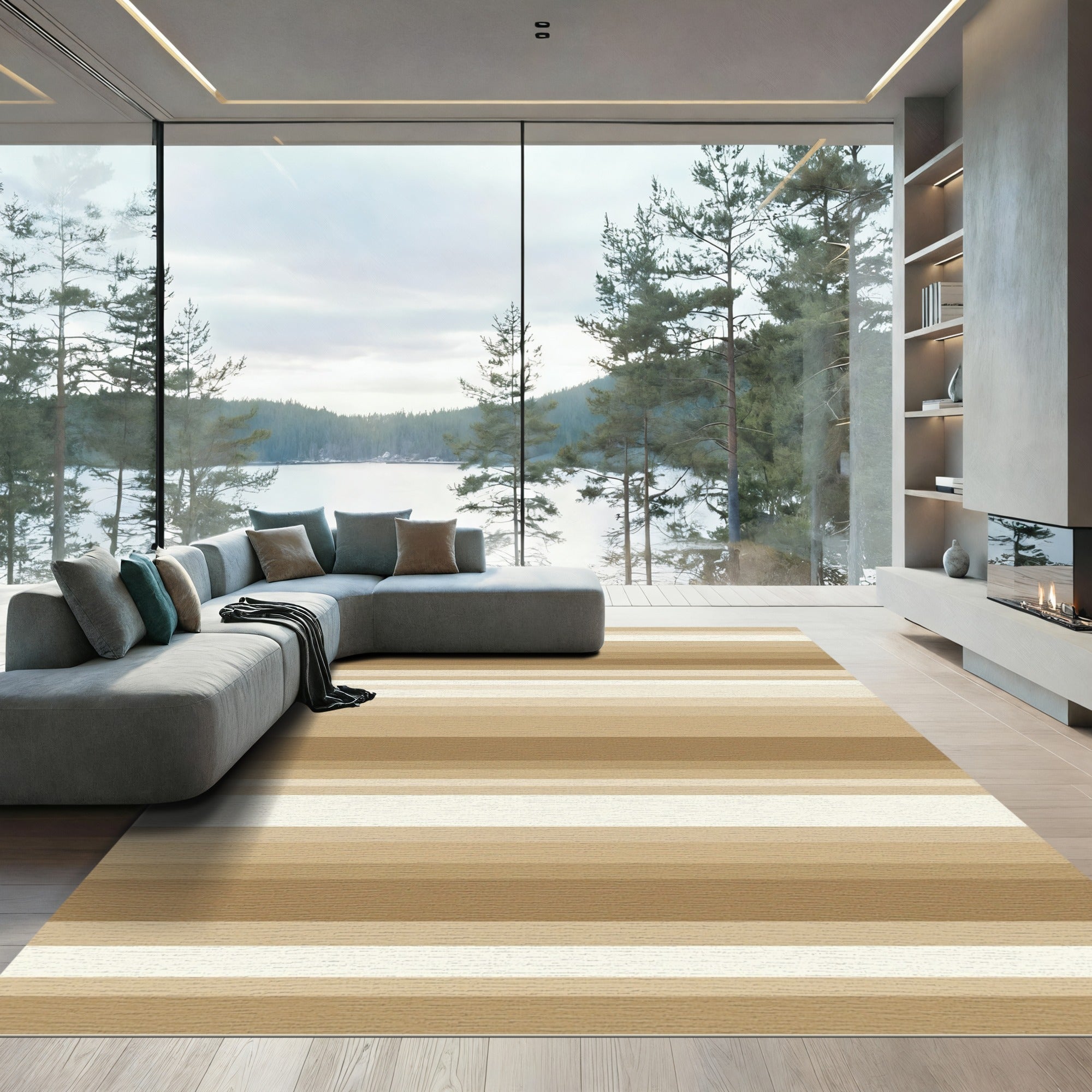 Natural Tones Horizontal Stripe Rug