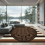 Woven Brown Rope Rugby Ball Texture Rug