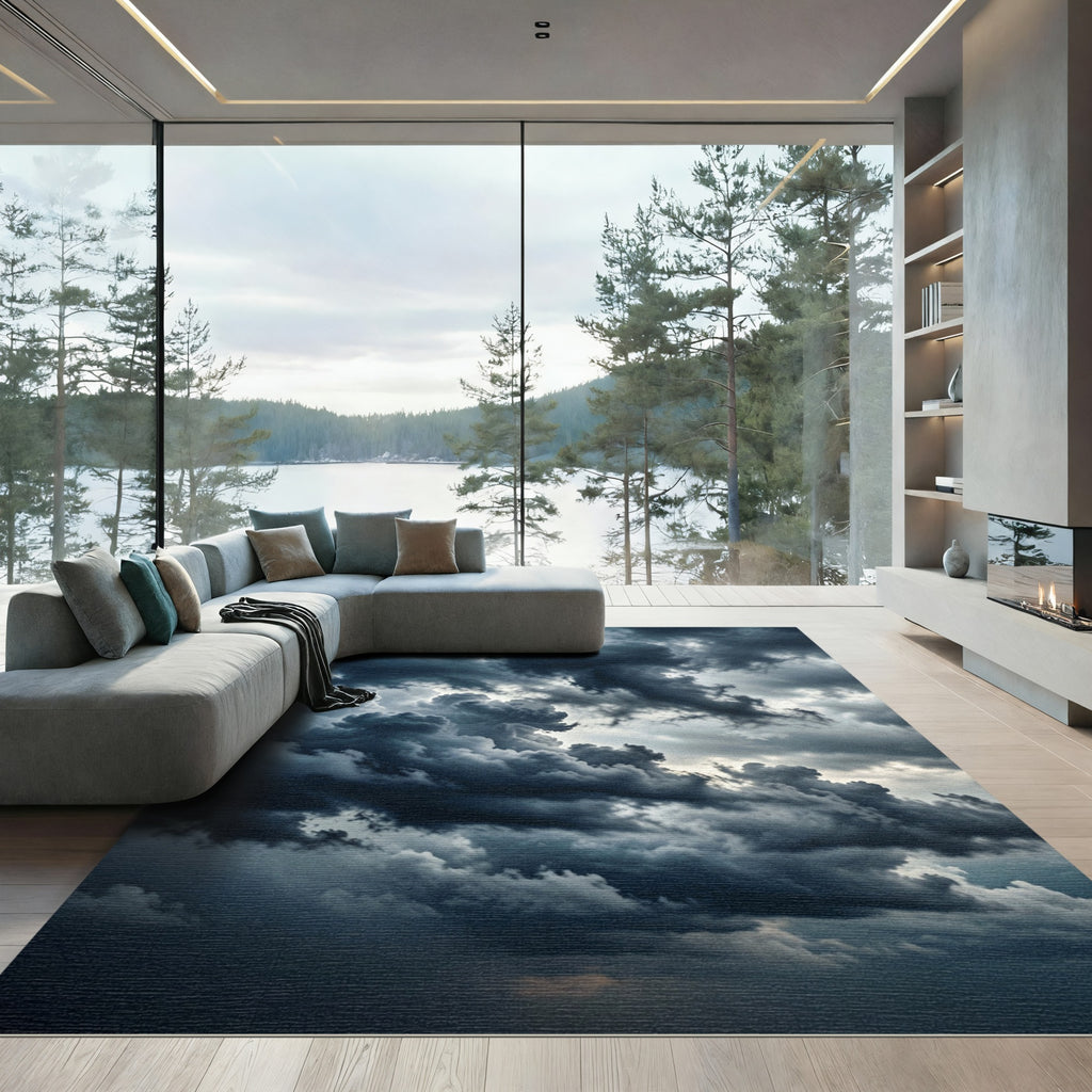 Dramatic Dark Stormy Cloudscape Rug