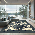Monochrome Spotted Bovine Hide Art Rug