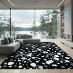 Monochrome Speckled Pebble Collage Rug