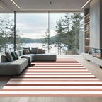 Terracotta Cream Striped Horizon Rug