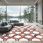 Copper Geometric Honeycomb Interlocking Grid Rug