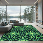 Emerald Clover Geometric Star Mosaic Rug