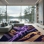 Purple Orchid Lightning Architectural Landscape Rug