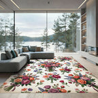 Rose Orchid Bouquet Floral Arrangement Rug