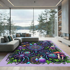 Mystical Purple Spider Mandala Enchanted Forest Rug