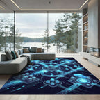 Neon Circuitry Global Data Network Rug
