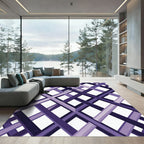 Modern Lavender Violet Geometric Lattice Rug