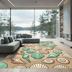 Coastal Seashell Assorted Beach Collection Rug