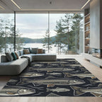 Dark Charcoal Trout Fish Wallpaper Rug