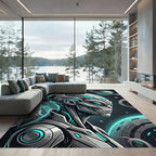 Futuristic Sci-Fi Cyborg Extraterrestrial Portrait Rug