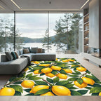 Vibrant Fresh Lemon Branch Botanical Rug