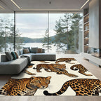 Leopard Spots Repeating Animal Collage Rug