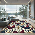 Rustic Farmhouse Rooster Fence Wheat Rug
