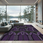 Gothic Purple Cathedral Arch Tile Rug