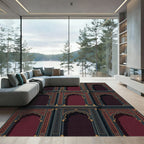 Royal Burgundy Archway Lattice Decor Rug