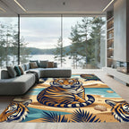 Bold Tiger Palm Beach Serene Scene Rug