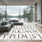 Elegant Typographic Alphabet Collage Rug