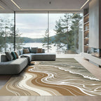 Ocean Waves Earth Tones Rug