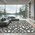 Gray Intertwined Knotwork Classic All Over Rug