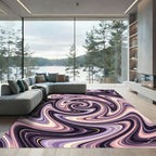 Lavender Purple Swirl Abstract Rug