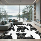 Black Schnauzer Dog Repeats Rug